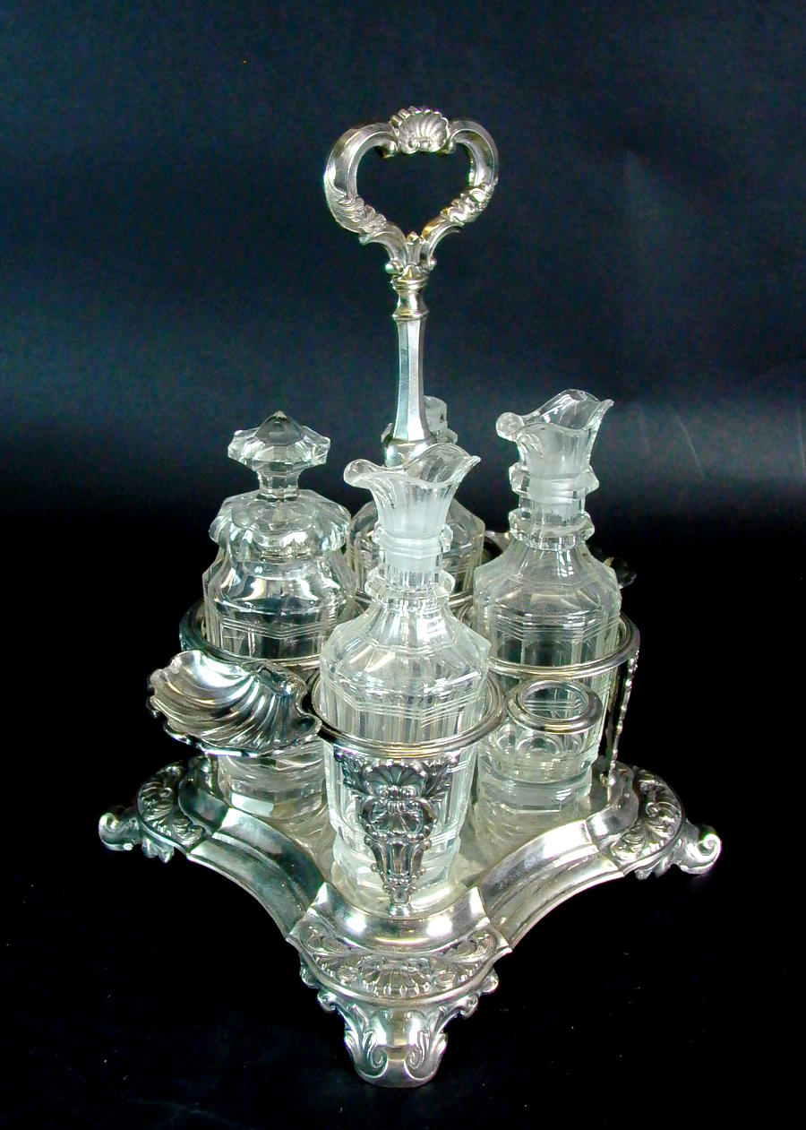 Biedermeier Etagere   Silber / Glas   sehr schön