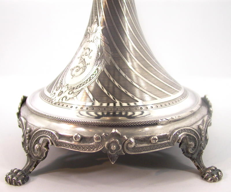 traumhafte Biedermeier Aufsatzschale   Silber & Glas