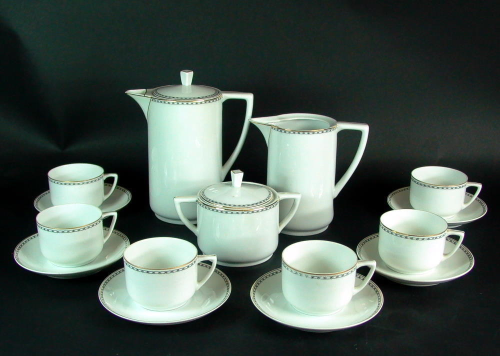 elegantes Art Deco Kaffeeservice   6 Personen